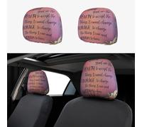 Serenity Prayer Floral (3) 2pcs Personalized Embroidery Soft Breathable Car Seat Headrest Cover Protection Auto Accessories