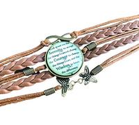 Serenity Prayer Leather Bracelet - Sobriety Gift for Women - AA NA Motivational Inspirational Addiction Recovery Gift
