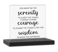Serenity Prayer Office Decor Sign, God Grant Me The Serenity, Inspirational Gifts Positive Saying Quotes Signs, Sobriety Recovery Plaque Mental Health Gift for Mom Women Friends Colleague TZJ51