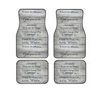 Serenity Prayer On Beach 4 Pieces Car Floor Mats Car Carpets Full Sets Universal Fit for SUV, Vans, Sedans, Trucks All Weather Protection Auto Foot Carpet