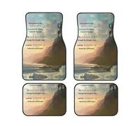 Serenity Prayer On Beach 4 Pieces Car Floor Mats Car Carpets Full Sets Universal Fit for SUV, Vans, Sedans, Trucks All Weather Protection Auto Foot Carpet