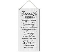 Serenity Prayer Sign, Printed Wood Plaque Sign Wall Hanging, Christian Decor Wood Sign Gift, God Grant Me The Serenity Wall Decor Framed, Farmhouse Live Room Bedroom Decor Wall Art Sign 12" x 6"