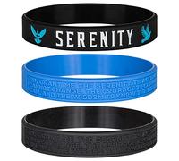 Serenity Prayer Silicone Bracelets with Inspirational Words - Serenity, Courage, Wisdom - Mindfulness & Meditation Wristbands for Stress, Worry & Anxiety for Men Women, Unisex, Silicone, no gemstone