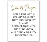 Serenity Prayer Wall Art,Christian Wall Art Bible Sayings Wall Decor,Gold Serenity Dinner Prayer Sign,Serenity Prayer Poster,Farmhouse Scripture Art,Religious Wall Decor,11x14 Inches Unframed