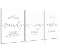 Serenity Prayer Wall Art Decor Bible Verse Wall Art God Grant Me the Serenity Wall Decor Scripture Wall Art Prints Christian Quotes Canvas Picture for Living Room Bedroom 16x24x3 Inch Ready to Hang
