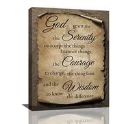 Serenity Prayer Wall Art Inspirational Bible God Quotes Canvas Prints Painting Vintage Christian Scripture Pictures Framed Positive Artwork Home Decor for Bedroom Dining Living Room Bathroom 12"x16"