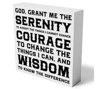 Serenity Prayer Wooden Box Sign Home Wall Decor 7x7 inch Rustic God Grant Me the Serenity Wood Box Sign