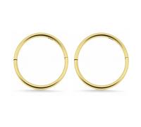 Serenity Sleepers 24K Gold Plated 925 Sterling Silver Solid Infinity Sleeper Hinged Hoop Earrings Nose Ring Tragus 18G Handmade 8mm 10mm 12mm 14mm For Women Men Hypoallergenic Nickel Free (12mm)