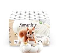 Serenity Soft Vanilla Scented Toilet Tissue 3-Ply - Gentle, Luxuriously Soft Toilet Rolls, Quilted Loo Rolls- Made in The UK- Bulk Pack of 72, FSC Certified