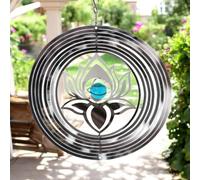 Serenity Stainless Steel Hanging Wind Spinner - 34cm x 25cm | 3D Metal Kinetic Garden Ornament & Outdoor Wind Sculpture