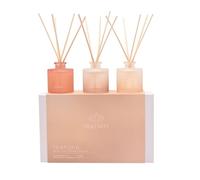 Serenity - Tranquil Set of 3 Diffusers 50ml Each - Flow, Balance & Breathe Scented - Relaxing Elegant Home Scent for Home & Office Ambiance - Gifting Present Set - H: 7cm x W: 5cm.