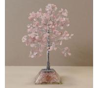 Serenityy 320-Stone Rose Quartz Gemstone Tree With Orgonite Base - Pink Decorative Ornament