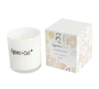 Serenityy Agnes + Cat Clementine Soy Wax Votive Candle 200G - Frosted White Glass, Embossed Silver Lid