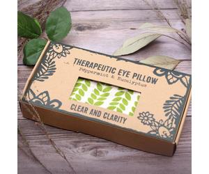 Serenityy Agnes + Cat Eye Pillow - Clear & Clarity, Peppermint And Eucalyptus-Infused Linseed Eye Pillow, Green.