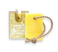 Serenityy Agnes + Cat Soap On A Rope Fresh Citrus - 150G Handmade Artisan Lemon Soap For Shower Hanging
