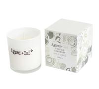 Serenityy Agnes + Cat Vintage Gardenia Soy Wax Votive Candle 200G - White Glass With Embossed Silver Lid