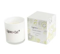 Serenityy Agnes + Cat Votive Candle 200G - Fresh Citrus, Frosted White Glass With Silver Lid