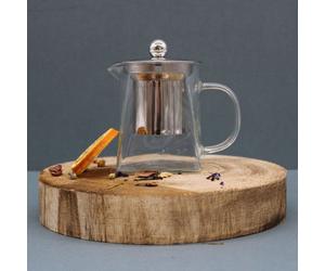 Serenityy Ancient Wisdom Glass Infuser Teapot - Tower Shape - 350Ml - Clear.