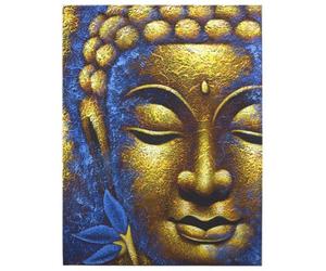 Serenityy Aw Dropship Uk Buddha Painting Gold Face And Lotus Flower, Handmade Balinese Canvas 60X80 Cm