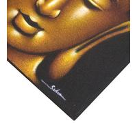 Serenityy Aw Dropship Uk Handmade Balinese Buddha Painting With Gold Sand Finish, Natural Wooden Frame, Ready To Hang, 60 X 80 Cm