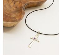 Serenityy Aw Dropship Uk Silver-Plated Ankh Pendant With Purple Stone On 45Cm Adjustable Cord - Symbol Of Eternal Life