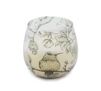 Serenityy Aw Dropship Uk Small Glass Jar Candle Drawn By Flame - Hand-Drawn Birds & Botanicals, Paraffin Wax, 300G