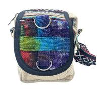 Serenityy Aw Dropship Uk Tie-Dye Hemp Messenger Bag, Removable Strap, Multiple Zip Compartments, Compact 14.5 X 15 X 4 Cm