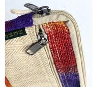 Serenityy Aw Dropship Uk Tie-Dye Hemp Square Pouch, Compact Eco-Friendly Cotton-Hemp Zipper Pouch 12.5 X 10.5 X 2Cm