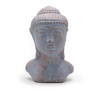 Serenityy Aw Dropship Uk Tranquility Buddha Head Sculpture In Blue Copper, Concrete Antique Finish, 18.5 X 12 X 11 Cm