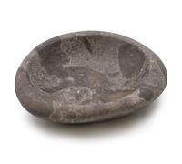 Serenityy Aw Dropship Uk Tri-Oval Marble Soap Dish In Grey And Black, Freestanding Soap Holder, Matt Finish, Approx. 510 G.
