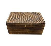 Serenityy Aw Dropship Uk Vintage Deco Multi-Purpose Box 22X12X10Cm Antique Lines Brown