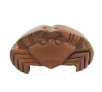 Serenityy Bali Magic Box - Beach Crab Handcrafted Sheesham Puzzle Keepsake Box With Hidden Compartment, Made In Bali