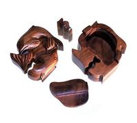 Serenityy Bali Magic Box - Dolphins, Handcrafted Sheesham Wooden Puzzle Box With Hidden Compartment, Individually Wrapped