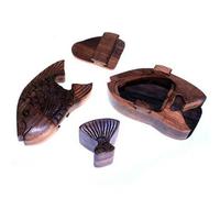 Serenityy Bali Magic Box - Fat Fish Handcrafted Sheesham Wooden Puzzle Box With Hidden Compartment