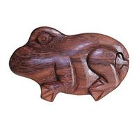 Serenityy Bali Magic Box - Frog Design, Handmade Sheesham Wood Puzzle Keepsake Box, With Hidden Compartment (Approx. 350G)