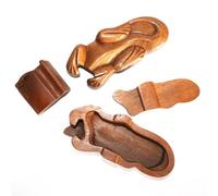 Serenityy Bali Magic Box Gecko - Handcrafted Sheesham Wood Puzzle Keepsake With Hidden Compartment, Individually Wrapped, Made In Bali