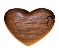 Serenityy Bali Magic Box - Single Heart, Handmade Sheesham Wood Puzzle Keepsake Box With Hidden Compartment, Approx. 350G