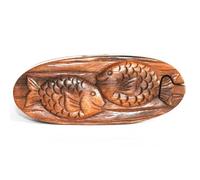 Serenityy Bali Magic Box Twin Fish - Handmade Sheesham Wood Puzzle Keepsake Box With Hidden Compartment