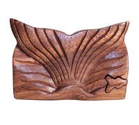 Serenityy Bali Magic Puzzle Box - Whale Tail-Fin Sheesham Wood Keepsake With Hidden Compartment, Handmade In Bali
