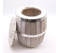 Serenityy Beer Barrel Stool - Whitewash Natural Finish in White | Size: 1 Pack Serenityy White 1 Pack