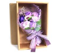 Serenityy Boxed Hand Soap Flower Bouquet - Purple, Handcrafted, Gift-Ready, Lightly Scented