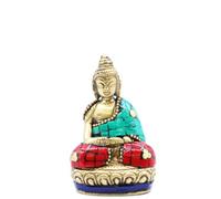 Serenityy Brass Buddha Figure - Hands Up Pose - 7.5 Cm - Solid Brass Decorative Figurine