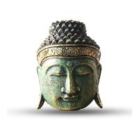 Serenityy Buddha Head Home Decoration 25cm - Green Shine Finish | Size: 24 cm Serenityy Green 24 cm