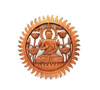 Serenityy Buddha & Lotus Wooden Wall Panel 40Cm - Brushed Brown Decorative Art