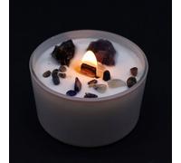 Serenityy Chakra Crystal Candles - Solar Plexus Chakra Candle With Amethyst And Black Agate, 360G, Deep In The Forest Fragrance