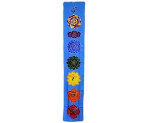 Serenityy Chakra Drop Banner Sky Blue 183 X 35 Cm Handcrafted Bali Wax Batik Wall Hanging