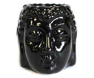 Serenityy Classic Buddha Oil Burner Black Gloss - For Fragrance Oils And Wax Melts, Lightweight 200G