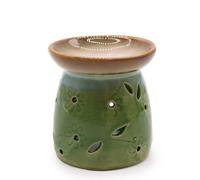 Serenityy Classic Oil Burner Assorted Colours - Gloss Mossy Green, Ideal For Oils And Wax Melts, 1080G