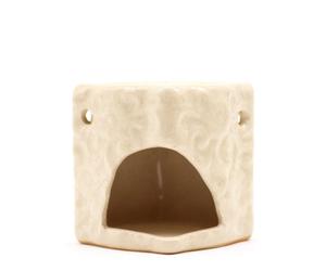 Serenityy Classic Small Square Floral Terracotta-Style Ceramic Oil Burner, Gloss Finish, 190G