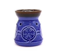 Serenityy Classic Spa Ceramic Oil Burner In Blue Gloss For Essential Oils And Wax Melts - Compact Retail-Friendly Design